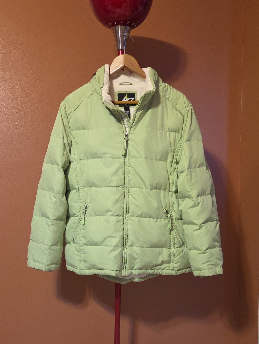 Athletech Light Green Quilted Puffer Jacket with Sherpa Lining ❤️